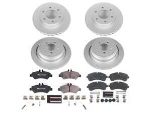 ES#4795558 - ESK8342 - Power Stop Euro-Stop Premium Front & Rear Brake Kit (300mm/298mm) - A premium OE-equivalent complete 4-wheel upgrade featuring ECE-R90 certified brake pads, genuine Geomet coated high-carbon smooth rotors, and replacement electronic wear sensors. - Power Stop - Mercedes Benz