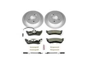 ES#3145695 - ESK866 - Power Stop Euro-Stop Premium Rear Brake Kit (285mm) - An original equipment-equivalent rear-axle replacement package featuring ECE-R90 certified components, high-carbon GEOMET coated smooth solid rotors, and factory-matched semi-metallic pads. - Power Stop - Mercedes Benz