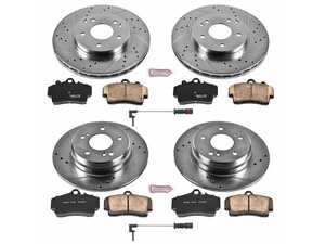 ES#3156941 - K4417 - Power Stop Z23 Evolution Sport Front & Rear Brake Kit (288mm/278mm) - A complete 4-wheel performance upgrade package featuring precision cross-drilled & slotted zinc-plated rotors, low-dust carbon-fiber ceramic pads, and replacement electronic wear sensors. - Power Stop - Mercedes Benz