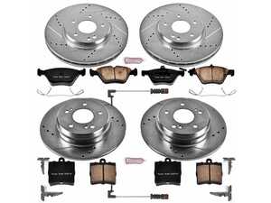 ES#3156942 - K4420 - Power Stop Z23 Evolution Sport Front & Rear Brake Kit (300mm/278mm) - A complete 4-wheel performance upgrade package featuring precision cross-drilled & slotted zinc-plated rotors, low-dust carbon-fiber ceramic pads, and replacement electronic wear sensors. - Power Stop - Mercedes Benz