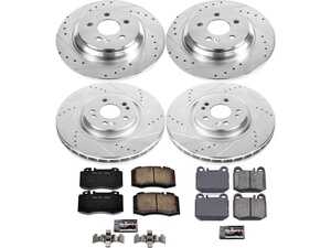 ES#3989902 - K4463 - Power Stop Z23 Evolution Sport Front & Rear Brake Kit - A premium complete 4-wheel performance upgrade package featuring precision cross-drilled & slotted zinc-plated rotors, low-dust carbon-fiber ceramic road pads, and matching electronic wear sensors. - Power Stop - Mercedes Benz