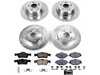 ES#3989907 - K4514 - Power Stop Z23 Evolution Sport Front & Rear Brake Kit - A complete 4-wheel performance upgrade package featuring precision cross-drilled & slotted zinc-plated rotors, low-dust carbon-fiber ceramic road pads, and premium installation hardware. - Power Stop - Mercedes Benz