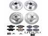 ES#3989912 - K4524 - Power Stop Z23 Evolution Sport Front & Rear Brake Kit - A complete 4-wheel performance upgrade package featuring precision cross-drilled & slotted zinc-plated rotors, low-dust carbon-fiber ceramic road pads, and matching electronic wear sensors. - Power Stop - Mercedes Benz