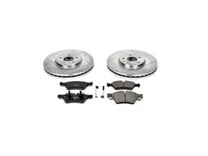ES#3157039 - K4644 - Power Stop Z23 Evolution Sport Front Brake Kit (330mm) - A performance front-wheel brake upgrade featuring drilled & slotted rotors and low-dust carbon-fiber ceramic pads. - Power Stop - Mercedes Benz