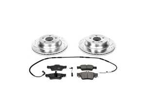 ES#3157188 - K5322 - Power Stop Z23 Evolution Sport Rear Brake Kit (300mm) - A high-performance rear axle upgrade package featuring precision cross-drilled & slotted zinc-plated vented rotors, low-dust carbon-fiber ceramic pads, and a set of replacement electronic wear sensors. - Power Stop - Mercedes Benz