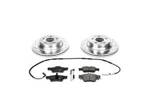 ES#3157189 - K5323 - Power Stop Z23 Evolution Sport Rear Brake Kit (300mm) - A high-performance rear axle upgrade package featuring precision cross-drilled & slotted zinc-plated vented rotors, low-dust carbon-fiber ceramic pads, and replacement electronic wear sensors. - Power Stop - Mercedes Benz