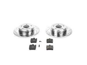 ES#3157541 - K621 - Power Stop Z23 Evolution Sport Rear Brake Kit (290mm) - A high-performance rear axle upgrade package featuring precision cross-drilled & slotted zinc-plated solid rotors, low-dust carbon-fiber ceramic pads, and a set of replacement electronic wear sensors. - Power Stop - Mercedes Benz