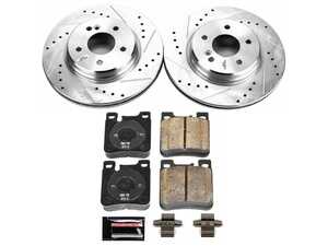 ES#4675351 - K6226 - Power Stop Z23 Evolution Sport Rear Brake Kit (300mm) - A high-performance rear axle upgrade featuring precision cross-drilled & slotted performance rotors, low-dust carbon-fiber ceramic pads, and replacement electronic wear sensors. - Power Stop - Mercedes Benz