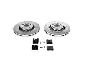 ES#3157547 - K624 - Power Stop Z23 Evolution Sport Rear Brake Kit (290mm) - A high-performance rear axle upgrade package featuring precision cross-drilled & slotted zinc-plated solid rotors, low-dust carbon-fiber ceramic pads, and a set of replacement electronic wear sensors. - Power Stop - Mercedes Benz