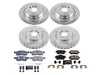 ES#3990310 - K7441 - Power Stop Z23 Evolution Sport Front & Rear Brake Kit - A premium complete 4-wheel performance upgrade package featuring precision cross-drilled & slotted zinc-plated rotors, low-dust carbon-fiber ceramic pads, and matching front & rear replacement electronic wear sensors. - Power Stop - Mercedes Benz