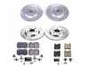 ES#3990413 - K7828 - Power Stop Z23 Evolution Sport Front & Rear Brake Kit - A complete 4-wheel performance upgrade package featuring precision cross-drilled & slotted zinc-plated rotors, low-dust carbon-fiber ceramic road pads, and premium installation hardware with electronic wear sensors. - Power Stop - Mercedes Benz