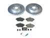ES#4798229 - K8266 - Power Stop Z23 Evolution Sport Front Brake Kit (320mm) - A high-performance front axle upgrade package featuring precision cross-drilled & slotted performance rotors, low-dust carbon-fiber ceramic pads, and a replacement electronic wear sensor. - Power Stop - Mercedes Benz