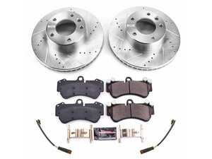 ES#4675402 - K8475 - Power Stop Z23 Evolution Sport Front Brake Kit (315mm) - A high-performance front axle upgrade package featuring precision cross-drilled & slotted performance rotors, low-dust carbon-fiber ceramic pads, and integrated electronic wear sensors. - Power Stop - Mercedes Benz