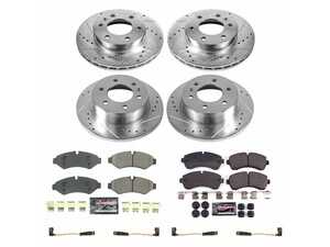 ES#4675407 - K8659 - Power Stop Z23 Evolution Sport Front & Rear Brake Kit (300mm/298mm) - A high-performance complete 4-wheel upgrade package featuring precision cross-drilled & slotted zinc-plated rotors, low-dust carbon-fiber ceramic pads, and a full set of replacement electronic wear sensors. - Power Stop - Mercedes Benz