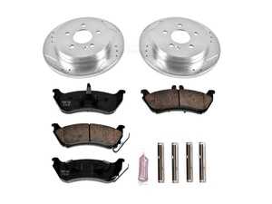 ES#3157872 - K866 - Power Stop Z23 Evolution Sport Rear Brake Kit (285mm) - A high-performance rear axle upgrade package featuring precision cross-drilled & slotted zinc-plated solid rotors, low-dust carbon-fiber ceramic pads, and a full set of installation accessories. - Power Stop - Mercedes Benz