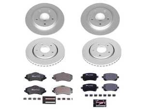 ES#4795330 - ESK4015 - Power Stop Euro-Stop Front & Rear Brake Kit (302mm/305mm) - A direct-fit upgrade with GEOMET coated plain rotors and ECE-R90 certified Pagid brake pads. - Power Stop - Volkswagen