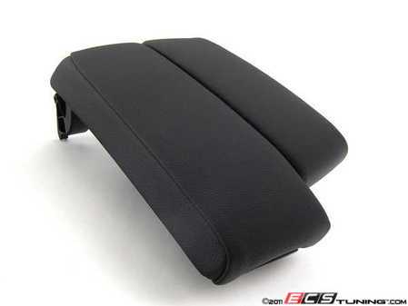 ES#83816 - 51167137569 - Split Center Armrest - Black Sensatec Leatherette - Featuring a sliding driver's side armrest - Genuine BMW - BMW