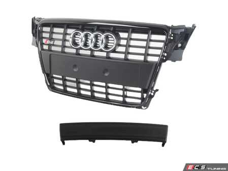 ES#2063906 - 8k0898012 - S4 Grille Kit - Black - Includes the grille assembly with matching plate filler - Genuine Volkswagen Audi - Audi