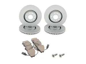 Front Brake Service Kit - Zimmerman Rotors & Akebono Euro Ceramic Pads