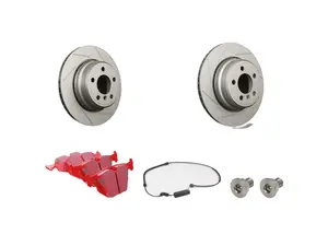 Rear ECS RPS Kit - Geomet Slotted Rotors & EBC Redstuff Pads