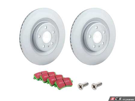 ES#2597385 - 4H0615601HKT - Rear Brake Service Kit - Featuring Zimmerman rotors and EBC GreenStuff pads - Assembled By ECS - 