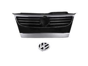 ES#2748461 - 1Q0853651PWADKT - EOS Grille - Black/Chrome with license plate bracket - Genuine Volkswagen Audi - Volkswagen