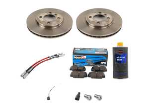 ES#2762756 - 34111160915KT7 -    Performance Front Brake Service Kit - Featuring Brembo, Hawk HPS pads and ECS Exact-Fit Stainless Steel Brake Lines - Assembled By ECS - 