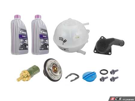 ES#2763567 - 022121113KT - Cooling System Refresh Kit - Level 1  - Replace your thermostat, temp sensor, & expansion tank with one kit! - Assembled By ECS - Audi