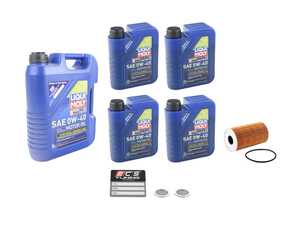 ES#3639987 - 99610722553KT19 - 2003-2006 Cayenne S and Turbo Oil Change Kit - Featuring Porsche Approved A40 Spec LiquiMoly Synthoil Engery (0w-40) - Assembled By ECS - 
