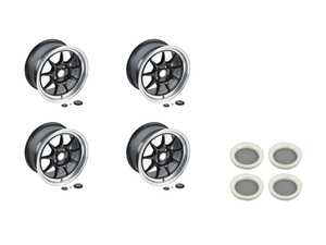 ES#4147151 - ct75100355KT - 15" KONIG Countergram Flow Formed Wheel Set - Matte Black / Matte Machined Lip - 15x7.5 4x100 ET35 with correct hubcentric ring for the 56.1CB fitment - Konig - MINI