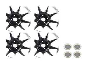ES#4147233 - ct87100455KT - 17" KONIG Countergram Flow Formed Wheel Set - Matte Black / Matte Machined Lip - 17x8 4x100 ET45 with correct hubcentric ring for the 56.1CB fitment - Konig - MINI