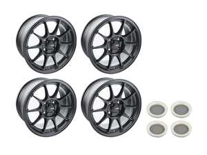 ES#4147262 - dk75100355KT - 15" KONIG Dekagram Flow Formed Wheel Set - Semi Matte Black  - 15x7.5 4x100 ET35 with correct hubcentric ring for the 56.1CB fitment - Konig - MINI