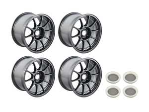 ES#4365209 - DK95100355KT - 15" KONIG Dekagram Flow Formed Wheel Set - Semi-Matte Black - 15x9 4x100 ET35 with correct hubcentric ring for the 56.1CB fitment, **Aggressive Fitment** - Konig - MINI