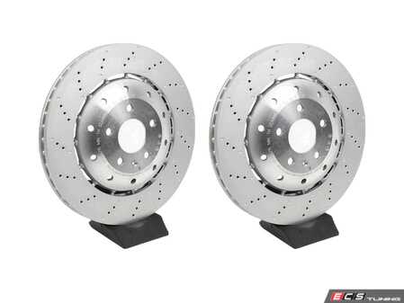 ES#4505543 - 420615301d1KT - Front Drilled Brake Rotors - Pair (365x34) - Restore the stopping power in your vehicle - SHW Performance - Audi