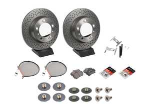 ES#4656818 - 99635240104KT6 - Rear Brake Service Kit - Featuring Brembo rotors, and Brembo pads - Assembled By ECS - Porsche