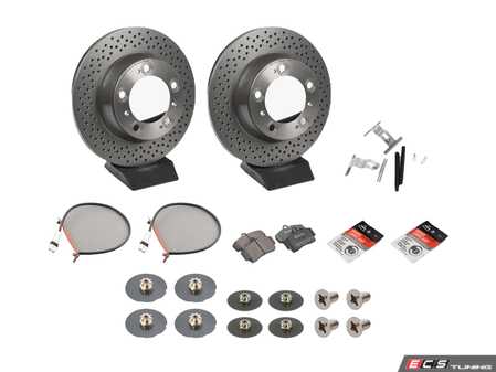 ES#4656818 - 99635240104KT6 - Rear Brake Service Kit - Featuring Brembo rotors, and Brembo pads - Assembled By ECS - Porsche