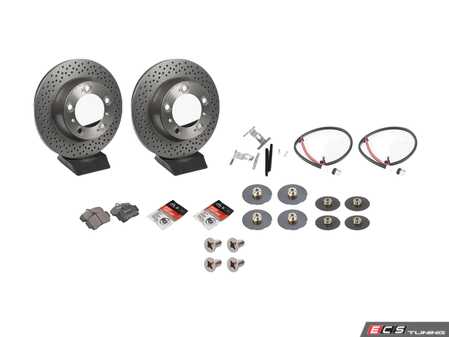 ES#4657793 - 99635240104KT7 - Rear Brake Service Kit - Featuring Brembo rotors, and Brembo pads - Assembled By ECS - Porsche