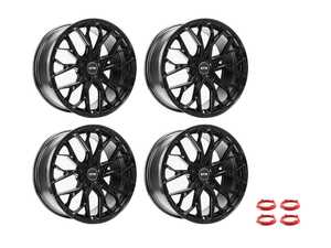 ES#4858344 - FS318855112GB3K1 - 18" F1R FS3 Wheels - Set Of Four - 18x8.5 ET35 5X112 57.1CB - Gloss Black - F1R Wheels - Audi Volkswagen