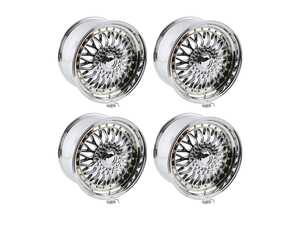 ES#5338620 - ESM002RPL1895KT1 - 18" ESM-002M Wheels - Set Of Four - 18x9.5 ET38 5x112 66.6CB - Platinum Chrome/Gold Rivets - ESM Wheels - Audi MINI