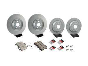 ES#5388358 - 4F0615301JKT2 - Front & Rear Brake Service Kit - C6 Audi S6 - Featuring ATE Rotors, Akebono pads, and wear sensors - Assembled By ECS - Audi
