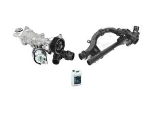 ES#5394244 - 2742001507KT1 - Water Pump / Thermostat Kit  - Includes necessary parts to replace the thermostat and water pump. Price includes a $32.50 refundable core charge. - Genuine Mercedes Benz - Mercedes Benz