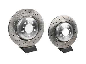ES#5411659 - 34112282445kKT - Front Brake Rotors - Pair (345X28mm) - Features SHW Performance cross-drilled rotors - SHW Performance - BMW