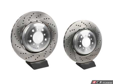 ES#5411659 - 34112282445kKT - Front Brake Rotors - Pair (345X28mm) - Features SHW Performance cross-drilled rotors - SHW Performance - BMW
