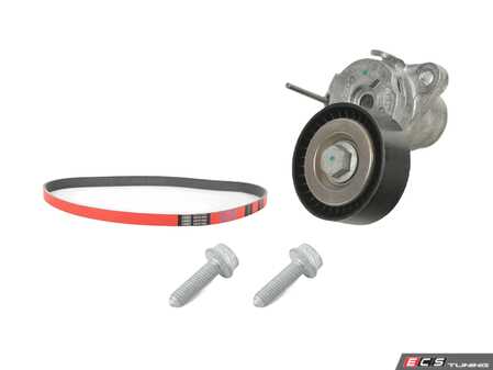 ES#5424561 - 04E145933AL2KT - Accessory Belt Kit - Keep your drive belt tight with a new tensioner, hardware, and Kevlar-reinforced belt - Assembled By ECS - Volkswagen