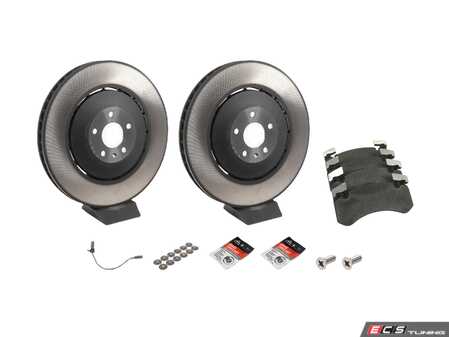 ES#5425640 - 4h0615301al6KT - Front Brake Service Kit - (400x38) - Featuring SHW Performance rotors, and OE pads - Assembled By ECS - Audi