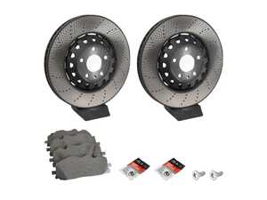 ES#5425801 - 4m0615301am4KT - Front Brake Service Kit  - Featuring SHW Performance rotors and Genuine brake pads - Assembled By ECS - Audi