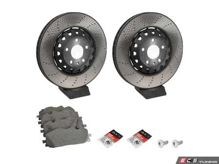 ES#5425801 - 4m0615301am4KT - Front Brake Service Kit  - Featuring SHW Performance rotors and Genuine brake pads - Assembled By ECS - Audi