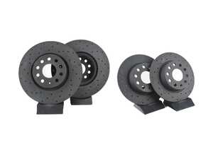 ES#5433762 - 312272fr4KT - Front & Rear Talon Cross Drilled & Slotted Brake Rotors (312x25/272x10) - Upgrade to a slotted / cross-drilled rotor for improved braking - Hawk - Volkswagen