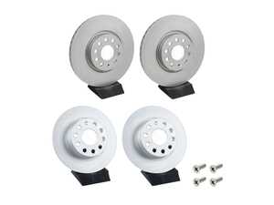 ES#5433764 - 312272fr5KT - Front & Rear V5 Plain Brake Rotor Kit (312x25/272x10) - Precision manufactured and featuring a GeoSpec corrosion-resistant coating - ECS - Volkswagen