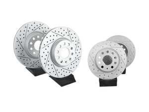 ES#5433768 - 312272fr7KT - Front & Rear Clubsport Cross Drilled & Slotted Brake Rotors - Upgrade to a slotted / cross-drilled rotor for improved braking - Autotech - Volkswagen